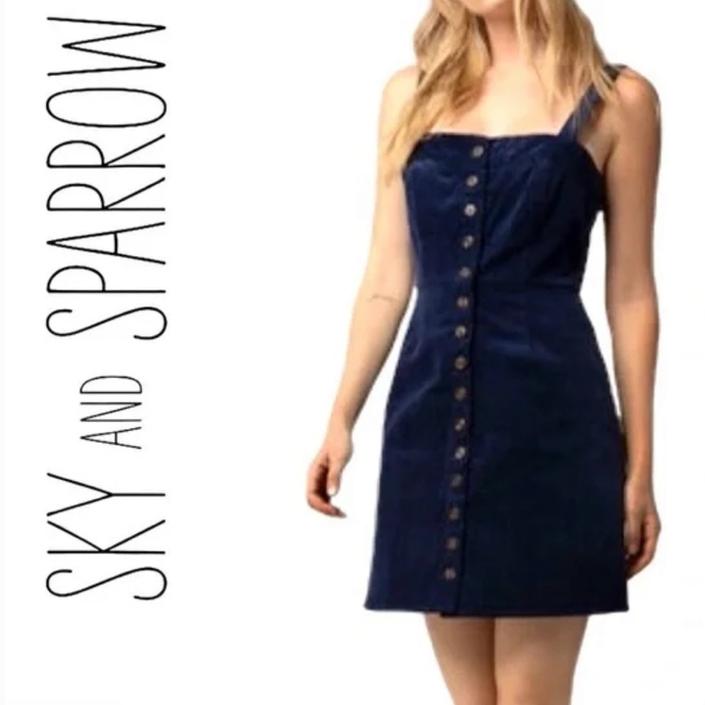 Skyand Sparrow sz S navy corduroy dress